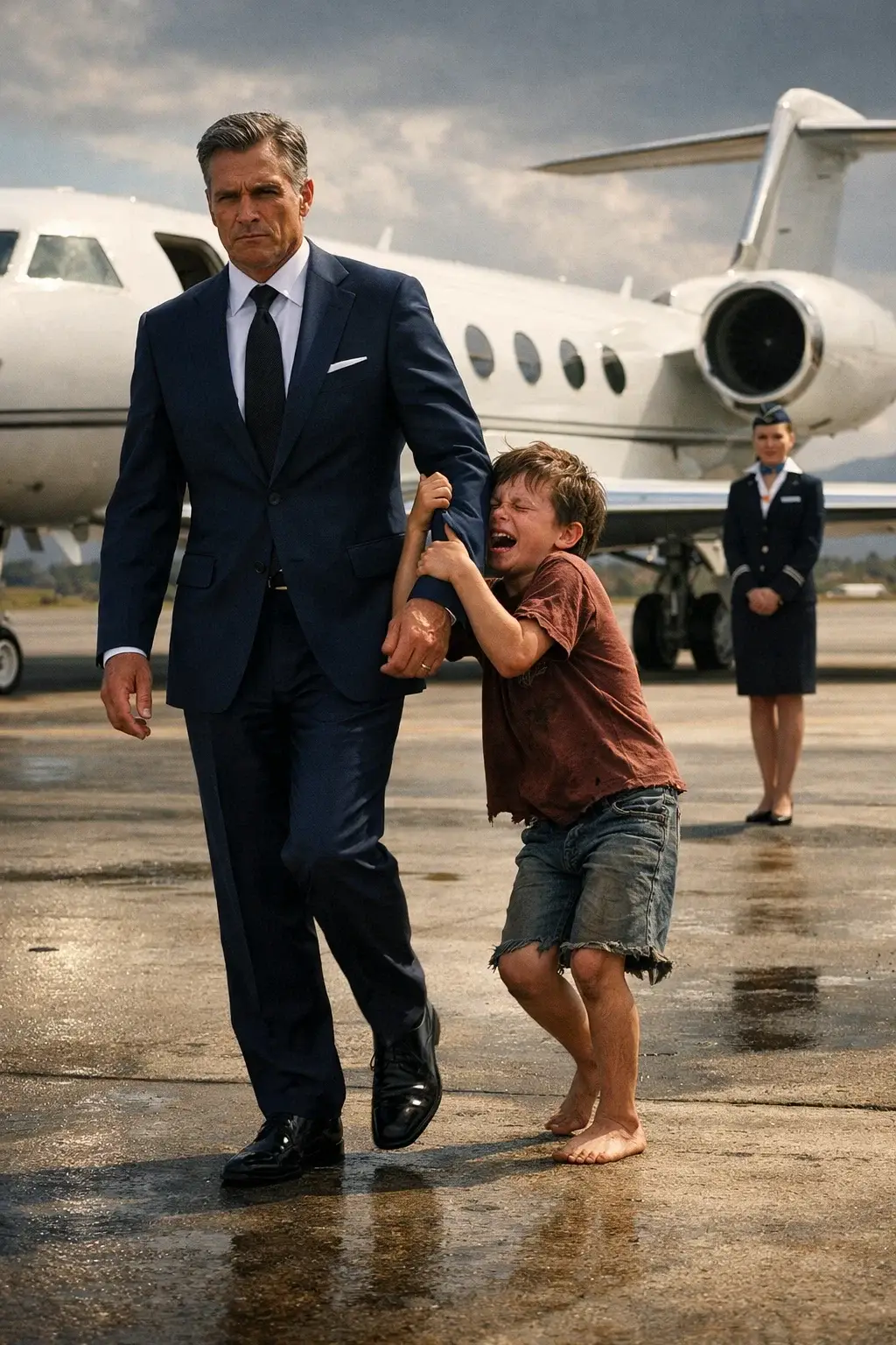 A Barefoot 12-Year-Old Stopped a Billionaire at the Airport and Begged Him Not to Fly — What Was Found Inside the Jet Moments Later Left Everyone Speechless