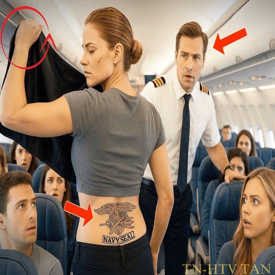 She Was Forced Out of First Class — Until the Pilot Spotted the SEAL Tattoo on Her Back…and Froze  