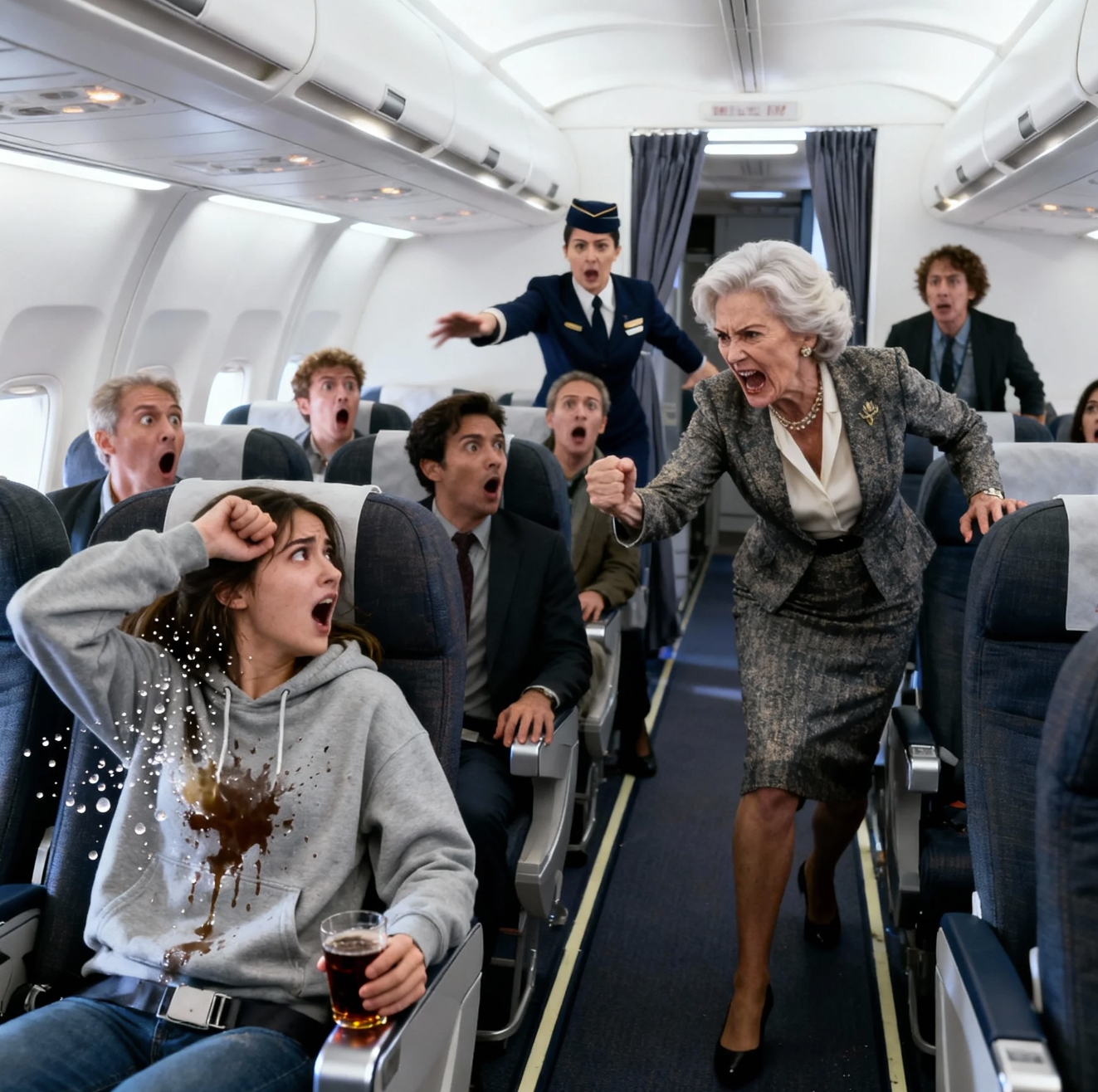 Passenger Beats Girl Until She Bleeds — Minutes Later, the Entire Flight Is Frozen