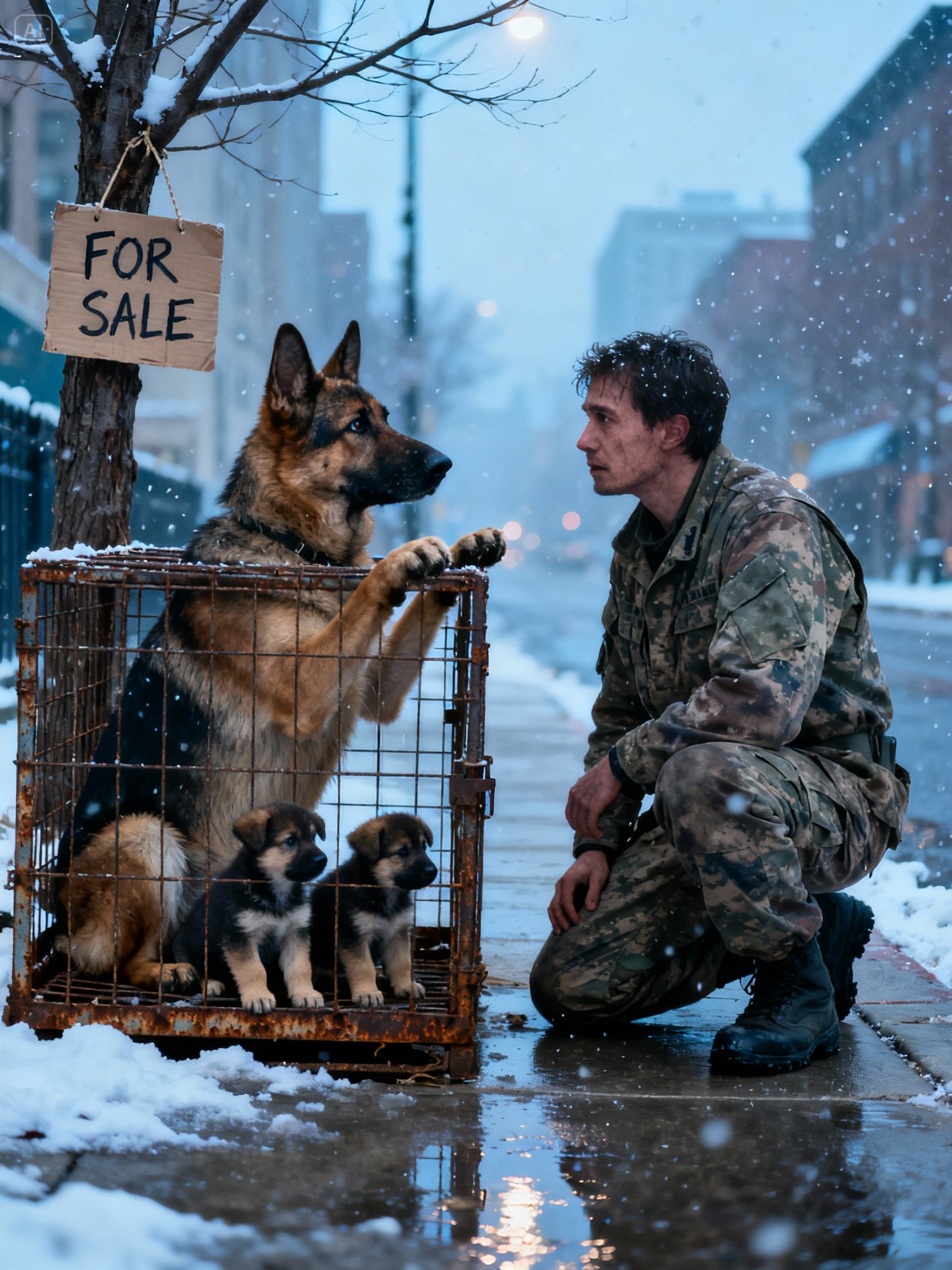 Navy SEAL Rescues Freezing Mother Dog and Puppies – What Happens Next Will Melt Your Heart