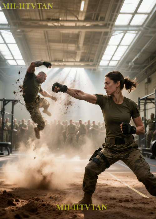 “Remember, I’m a Navy SEAL!” — He Hit Her Once, She Knocked Him Out Before 1,040 Troops