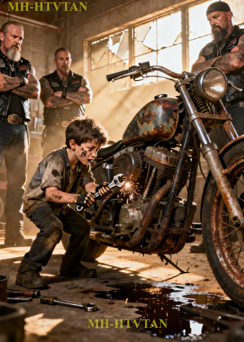 Mechanics Gave Up on a 40-Year-Old Hells Angels Bike — A 8 year old Poor Boy Said, “I’ll Fix It.”