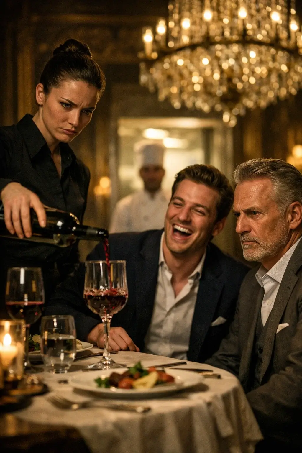 He ordered in German just to humiliate the waitress, laughing that “girls like her” could never understand a real education. Iris Novák only smiled and poured his wine flawlessly—because she speaks seven languages and understood every insult, including his plan to cut “unprofitable” hospital care that keeps her grandmother alive. When he threatened her in German, she answered back with perfect fluency, silencing the table. That night, her grandmother opened an old folder of hidden links to his family—and Iris realized one language wouldn’t just expose a millionaire… it would unlock the truth about her mother.