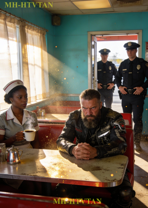 Black Woman Defends A HELL’S ANGEL From Police, 200 Bikers Show Up At Her Diner The Next Day.