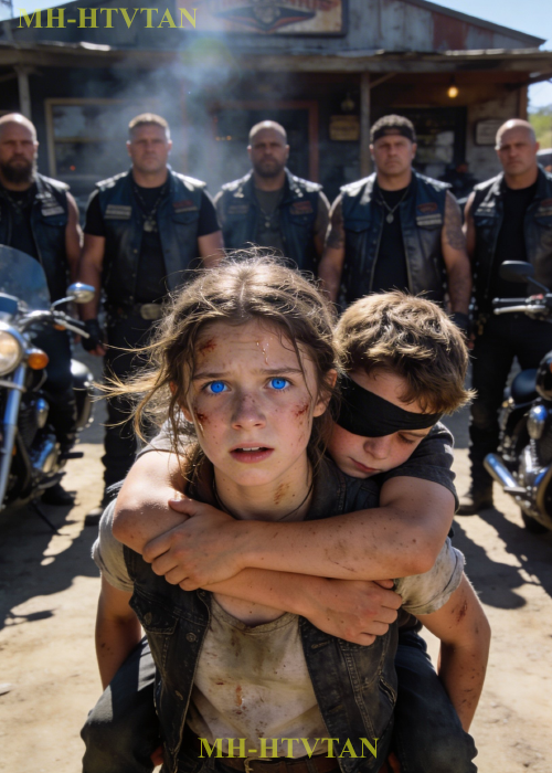 “Hold on to me!” — Poor Girl Carried a Blind Boy Home,He Was a Hells Angel’s Son