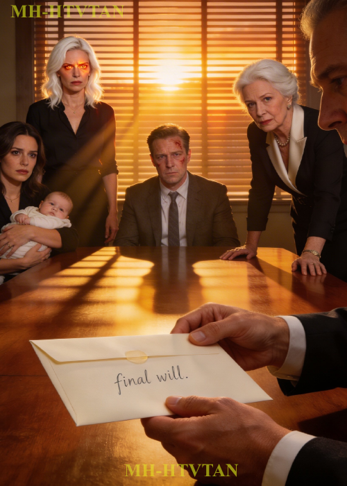 After my mother-in-law died, I went to the reading of her will—only to see my husband there with his mistress… and a newborn in her arms. They didn’t even look ashamed. Like they were waiting for me to break. But when the lawyer opened the envelope and read her final words, the room fell silent—and my husband’s face went pale.