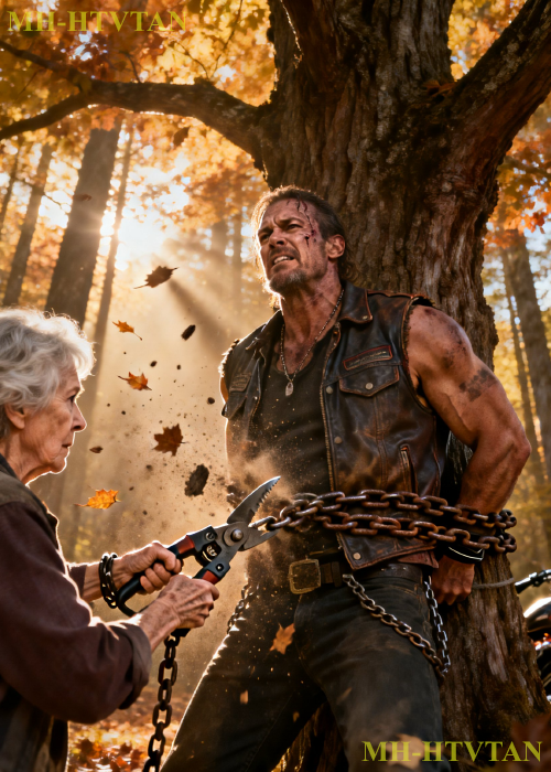 “Help Me!” An Old Woman Found A Chained Hells Angel. What She Did Next Was A Miracle!