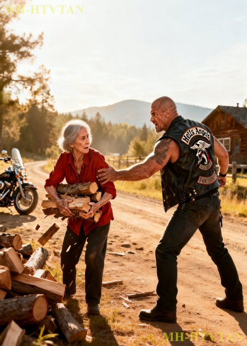 Lonely Hells Angels Biker Saw Elderly Woman Struggling With Firewood—What Followed Was Unbelievable