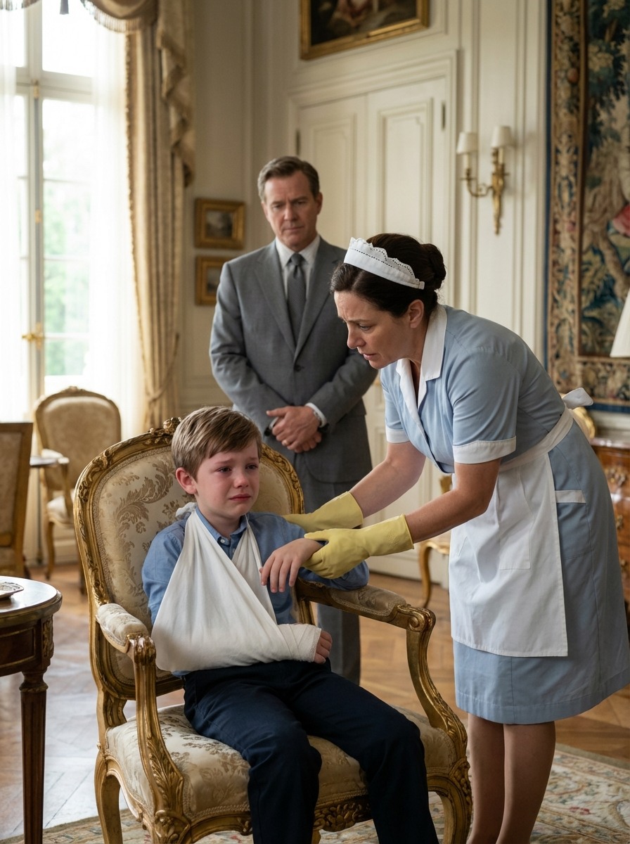 A 10-Year-Old Boy Kept Begging to Remove His Cast as His Family Thought He Was Imagining the Pain — Until the Nanny Broke It Open and Revealed the Truth No One Wanted to See