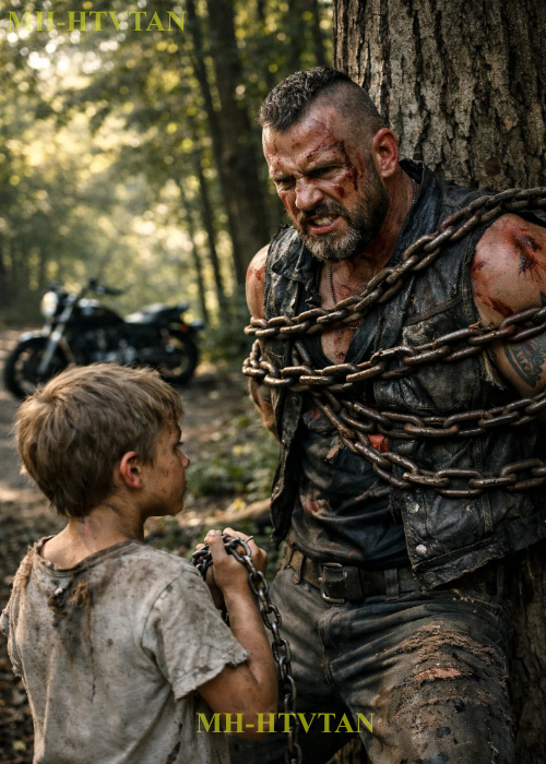 PART2: Little Boy Stumbled on a Hell’s Angel Chained to a Tree — What He Did Next Shocked 2,000 Riders.