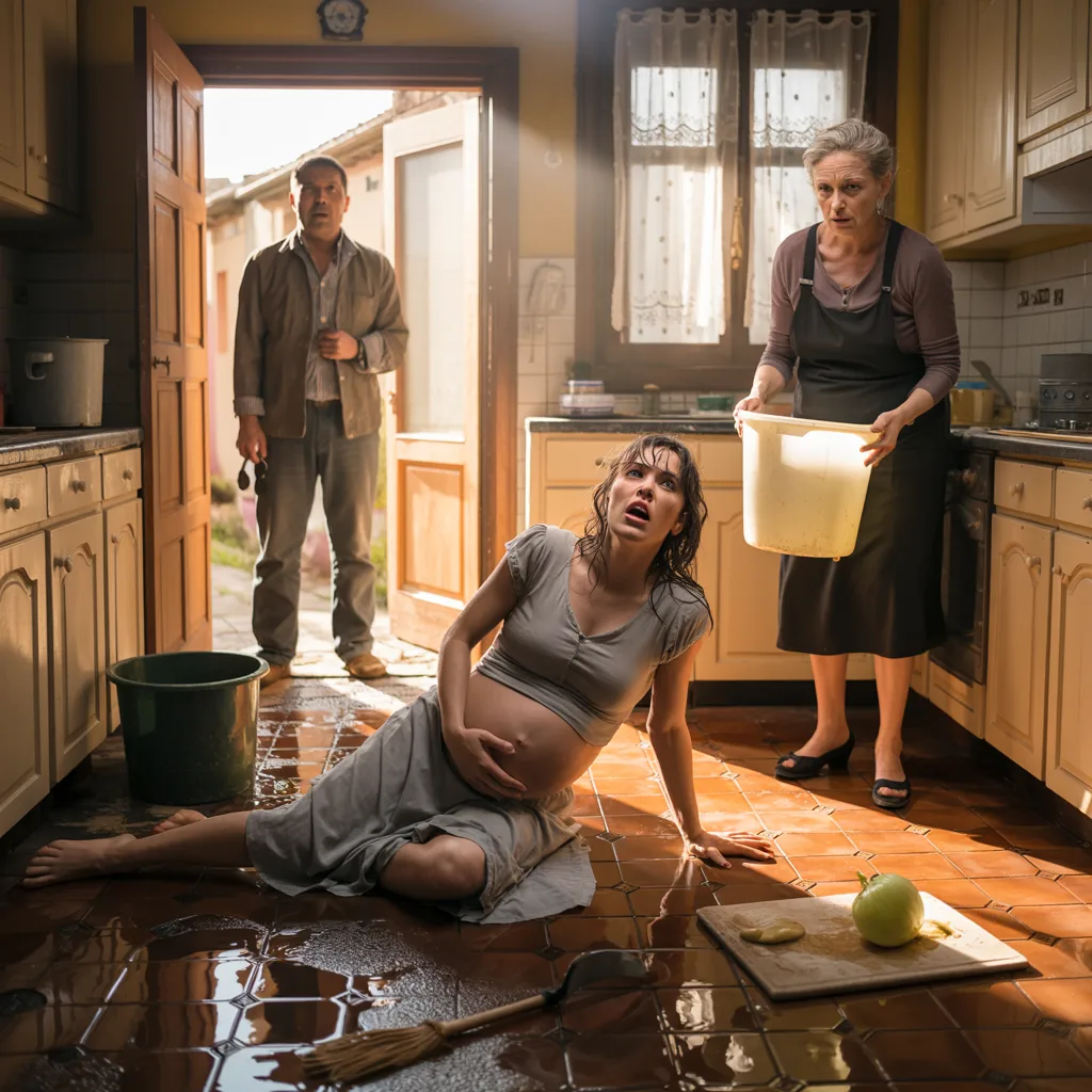 I was eight months pregnant and I was having trouble cleaning the house when, unintentionally, I brushed against my mother-in-law..