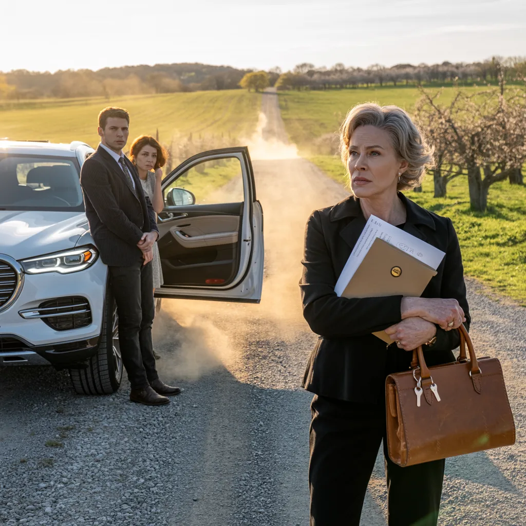 After my husband’s funeral, my son drove me to a remote road and said, “This is where you get off. The house and the business are mine now.” I stood in the dust, clutching my bag, as he drove away without looking back. No phone. No money. And that’s when I realized—I wasn’t alone. I was free… But he had no idea what I’d done before his father died…