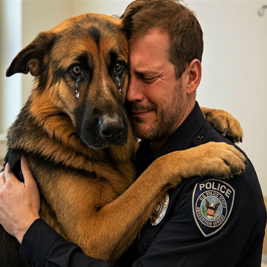 Dying Police Dog Hugs His Handler Before Being Put Down—Vet Notices Something Odd and Stops Everything…