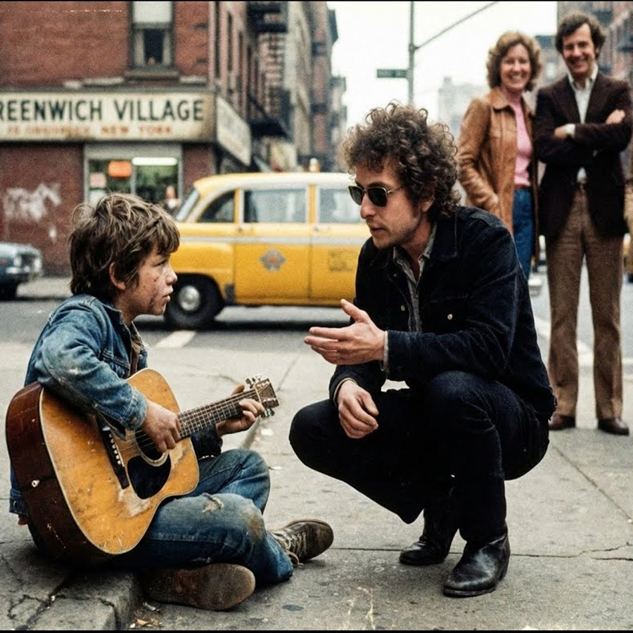 Street Kid Playing Dylan’s Song with Broken Guitar—Dylan Stopped Walking and Did THIS…