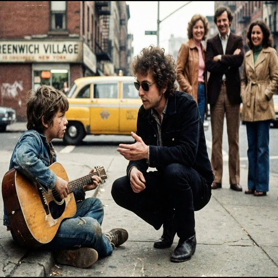 Street Kid Playing Dylan’s Song with Broken Guitar—Dylan Stopped Walking and Did THIS…