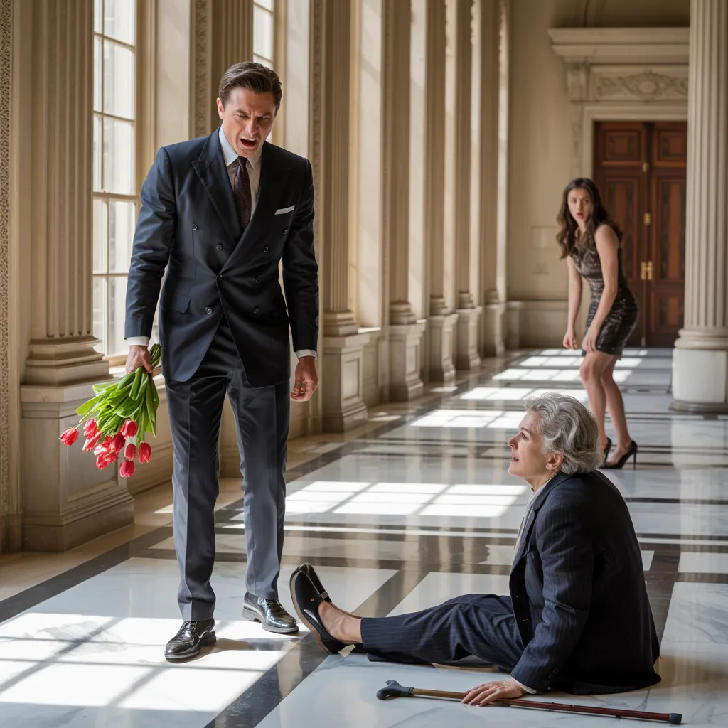 He arrived home with flowers for his mother, but found his fiancée kicking her: the lesson she taught him was one no one would forget.