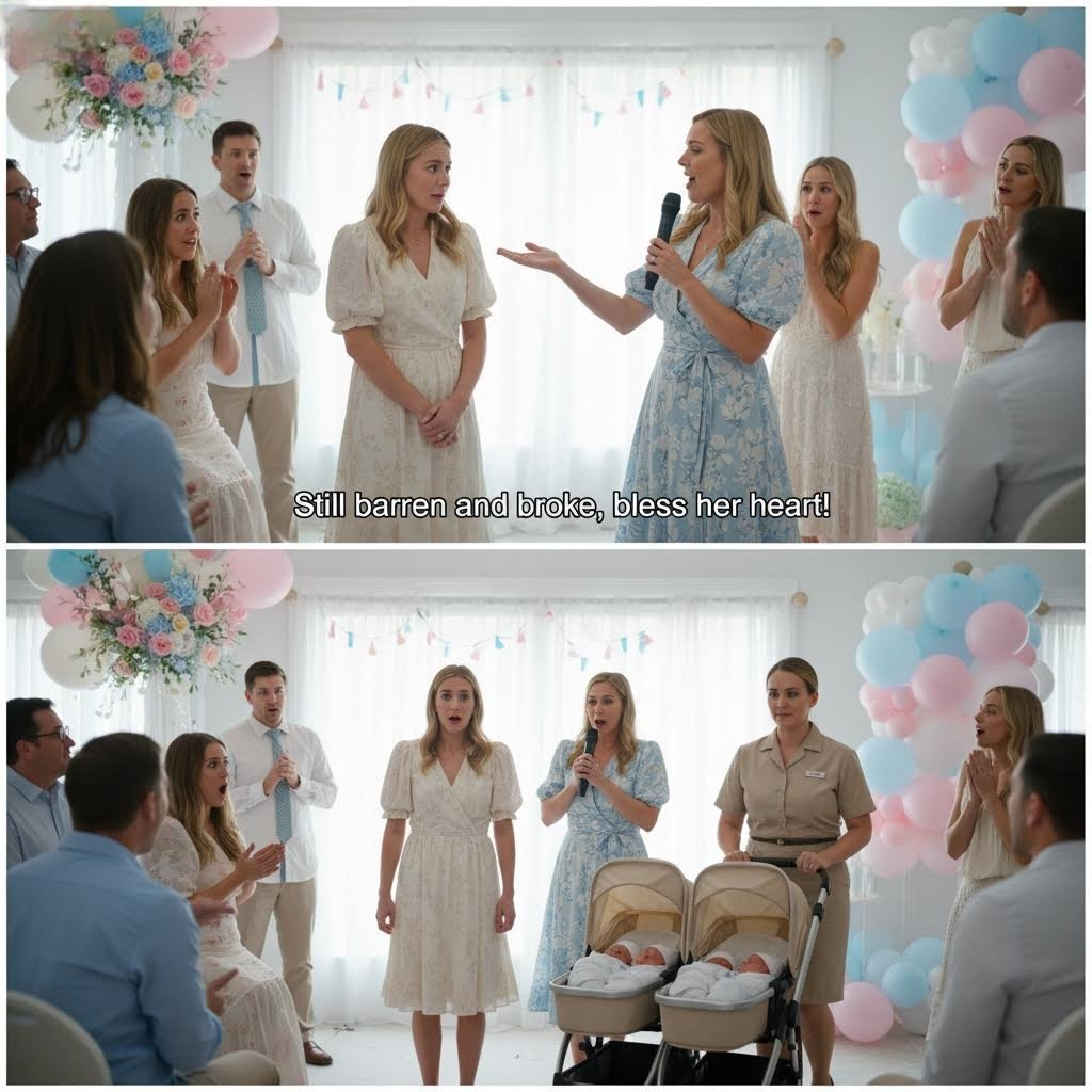 Baby Shower – Sister Said “Still Barren and Broke” – Then My Nanny Walked In With Triplets…
