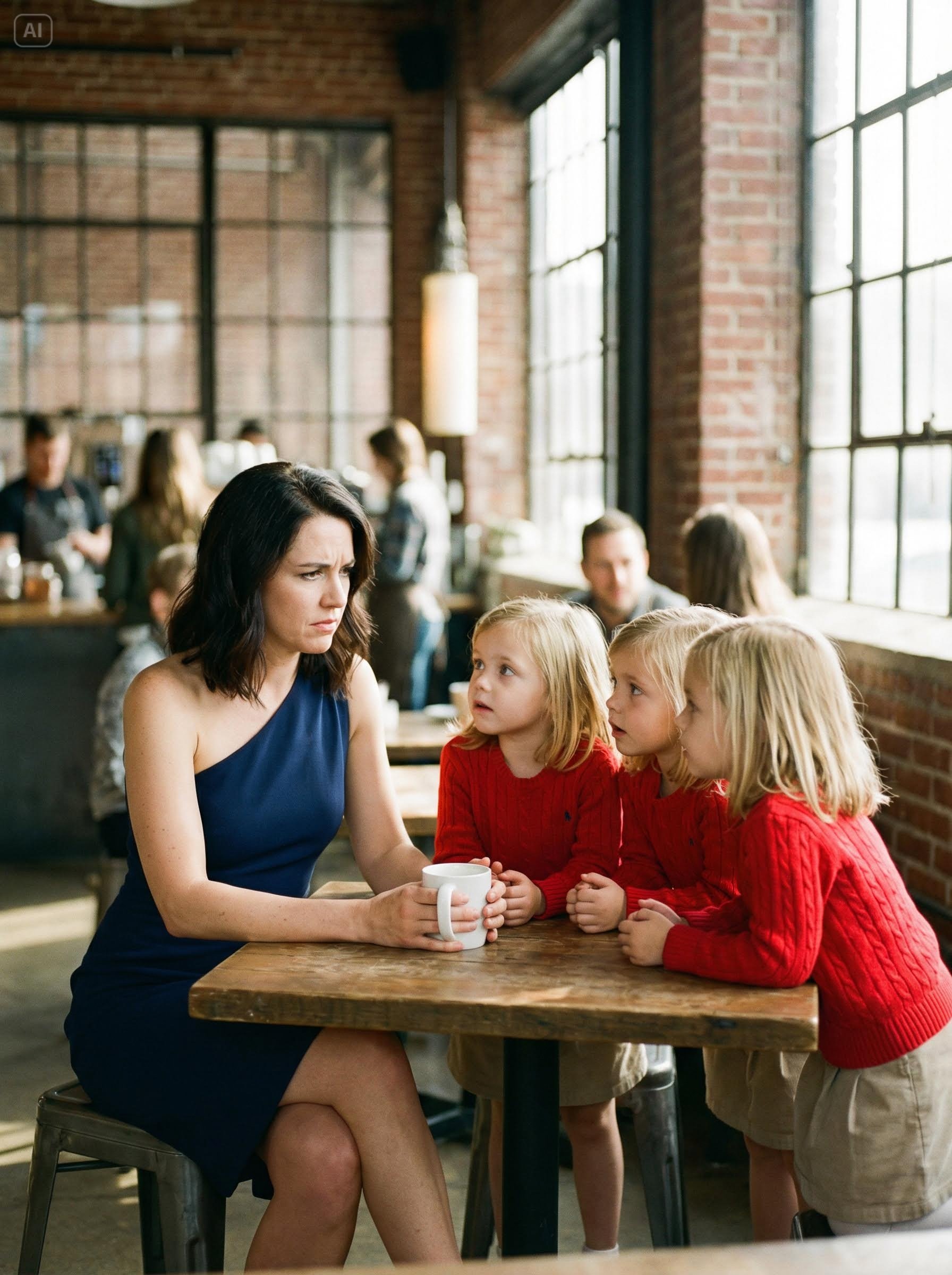 “EXCUSE ME… ARE YOU SOFIA?” Three identical little girls showed up to my blind date… and what they said next flipped my heart upside down. 😳☕👧👧👧 “Excuse me… are you Sofia?”