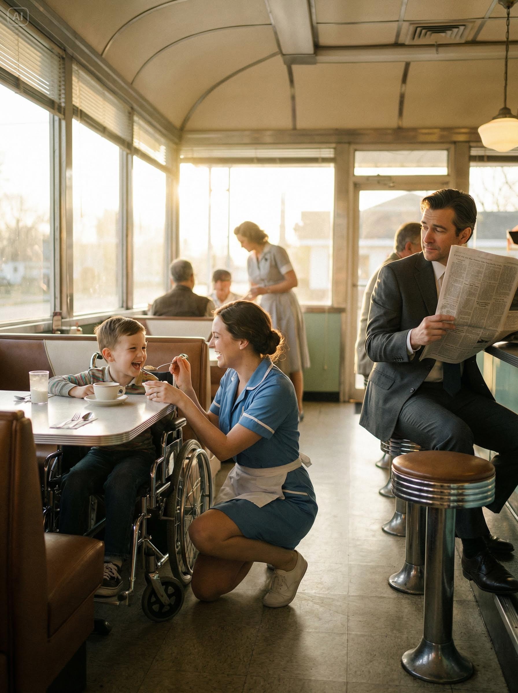 Billionaire Dad Watches Waitress Feed His Disabled Son – And Changes Her Life Forever!