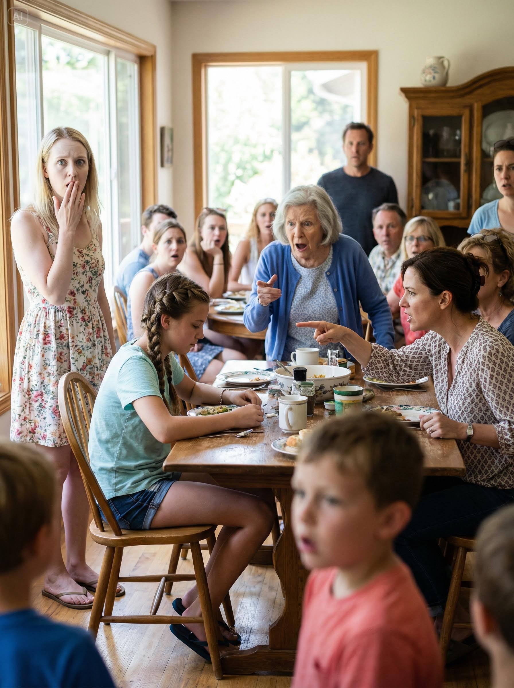 At the family reunion, my sister got up, pointed at my 13-year-old, and said, “She is mentally behind. Don’t give her money.” The room felt silent. My grandmother stared in surprise.  “You really don’t know who she is?” My sister went pale.