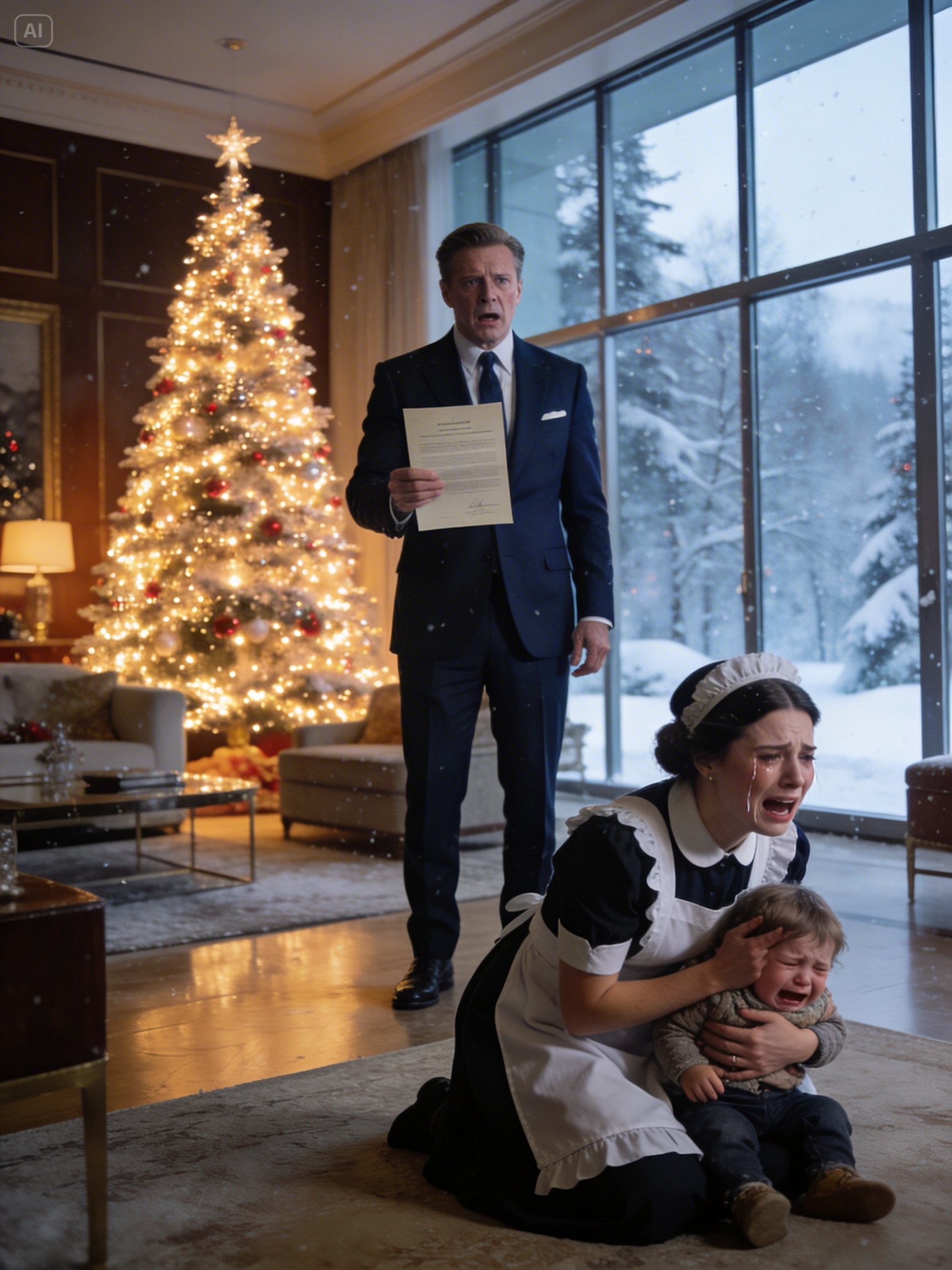 THEY FIRED YOU ON CHRISTMAS EVE… THEN THE SILENT LITTLE GIRL SAID ONE WORD THAT SHATTERED HER FATHER’S ICE TA