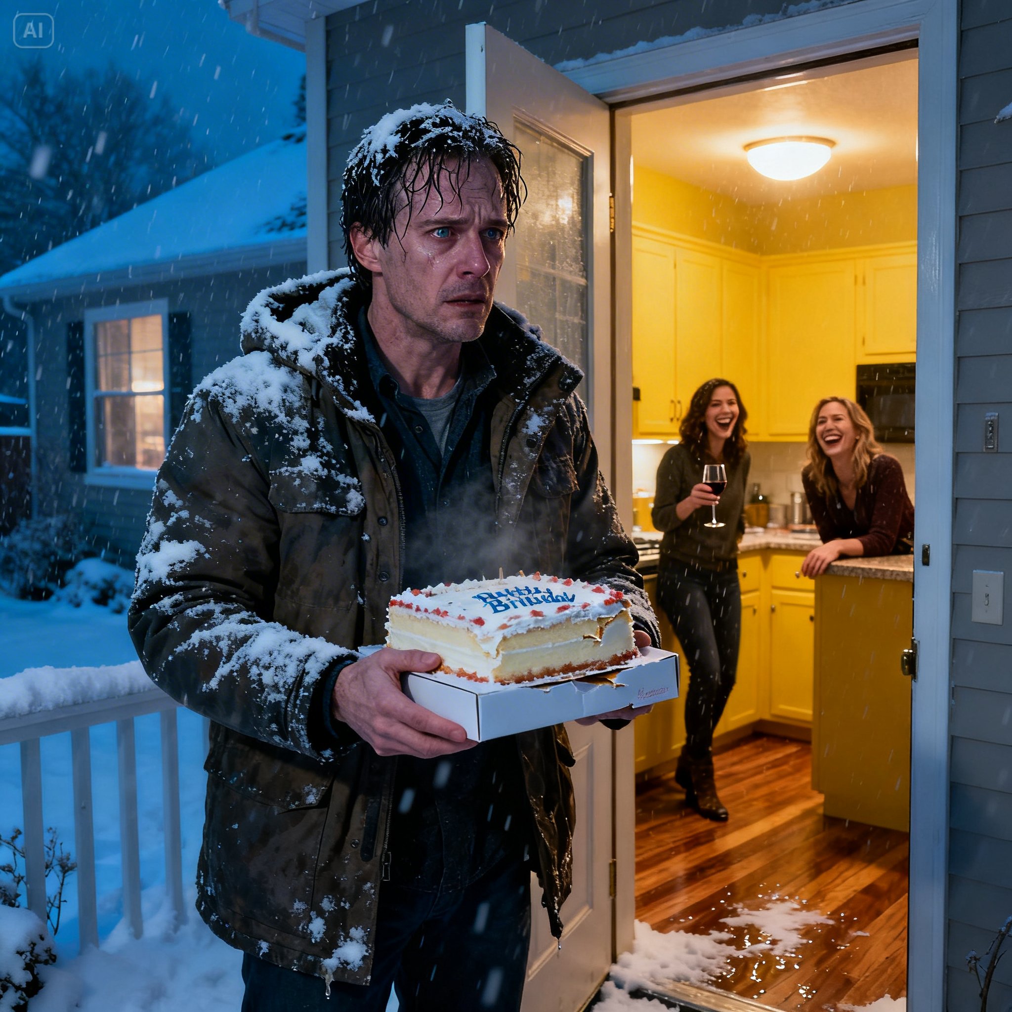 After Driving 9 Hours Through a Snowstorm to Surprise My Wife on Her Birthday, I Walked In With a. 