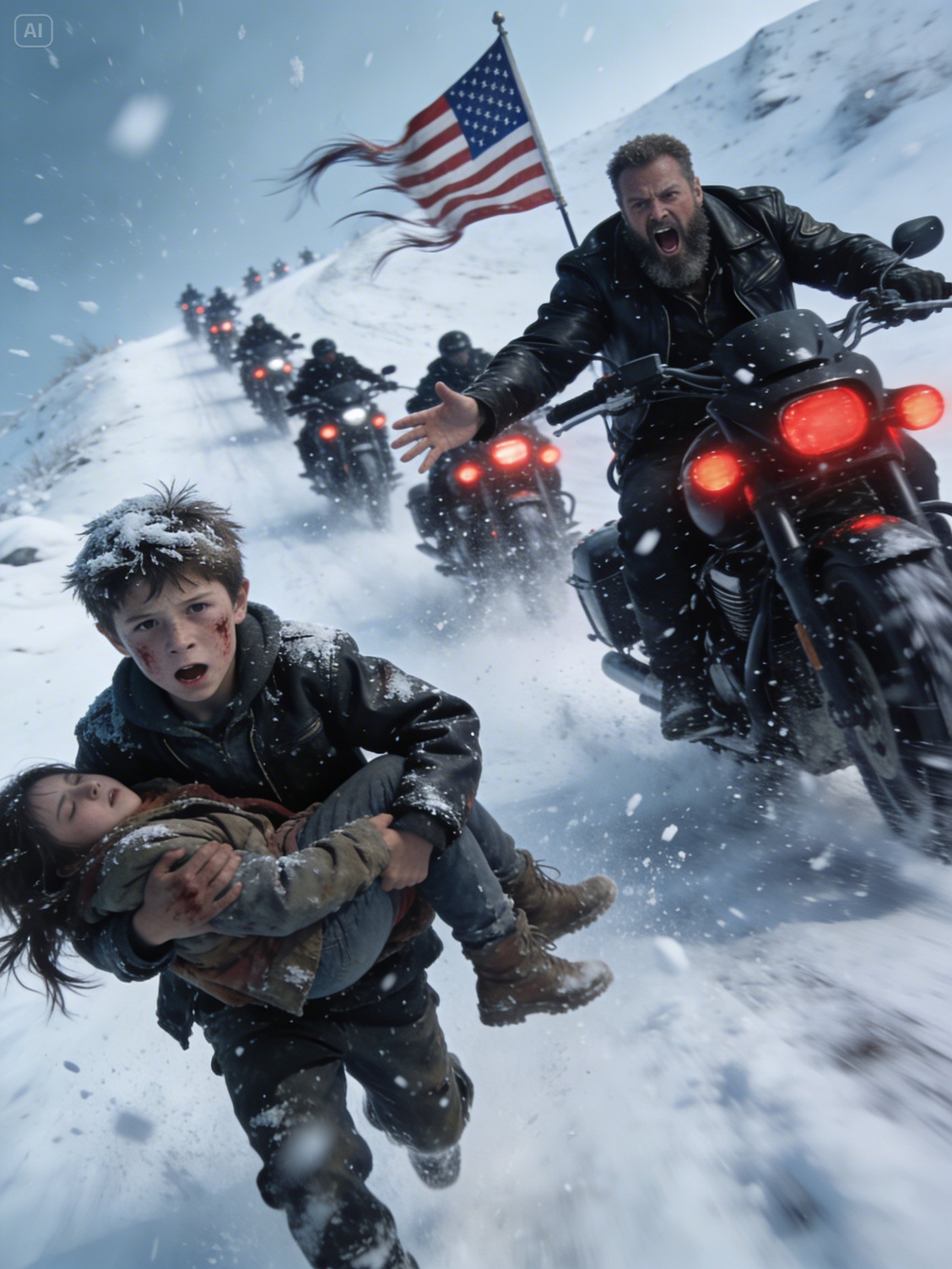 Poor Boy Walked 12 Miles Through A Blizzard To Save A 5-Year-Old Biker’s Daughter — Then 500 Bikers