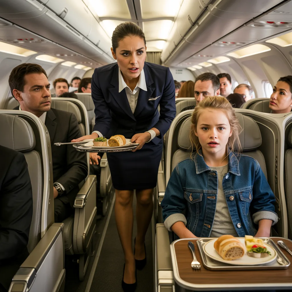 A Flight Attendant Refused a Child’s Meal in First Class, Saying “It’s Not for You” — What Happened Next Stunned the Entire Plane