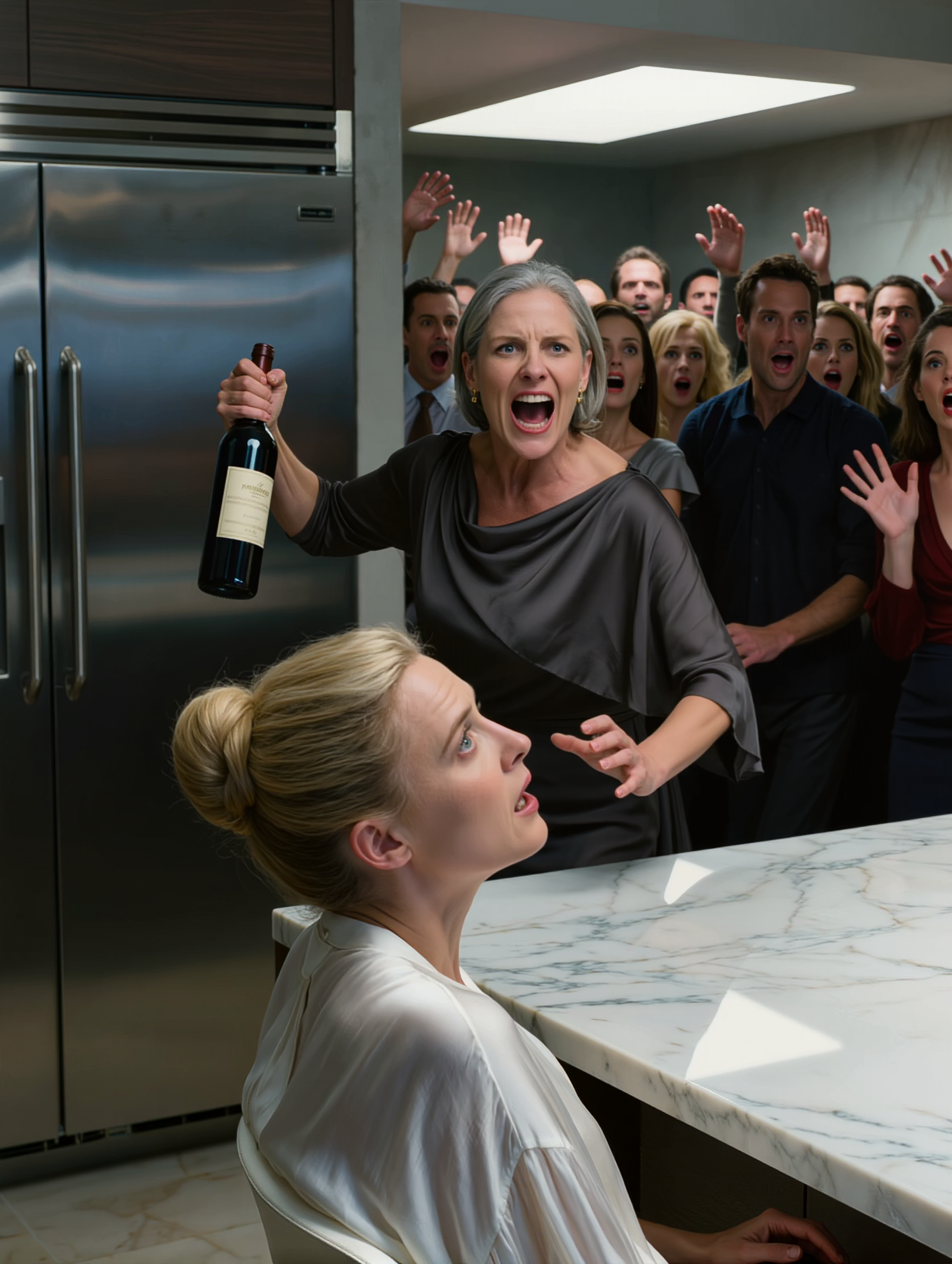 “You went to med school, you can pay,” my aunt hissed, tightening her grip on the wine bottle. I told her I wouldn’t give her son $80,000 for Georgetown. The bottle exploded against my skull, blood flooding her white kitchen while my family begged me to “just agree” instead of calling 911. I didn’t. Hours later, my CT scan and photos of my wounds were in nine medical boards’ inboxes — and by morning, every med school had answered.