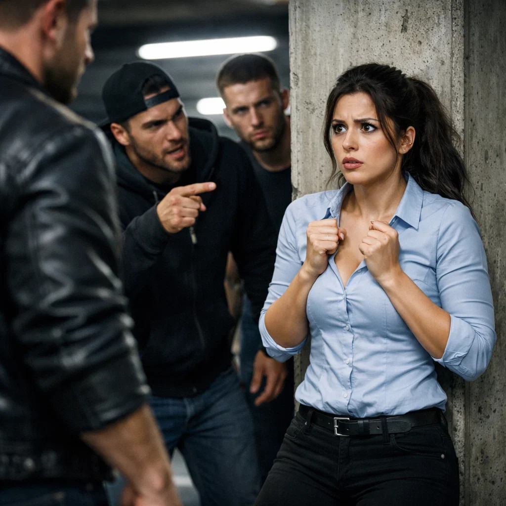 I saw five young men harassing my neighbor Rachel Moore in our apartment building’s parking garage that Tuesday night. And as a 38-year-old single father watching a woman I had secretly noticed for 6 months being cornered and terrified, I had exactly 3 seconds to decide what kind of man I was going to be.