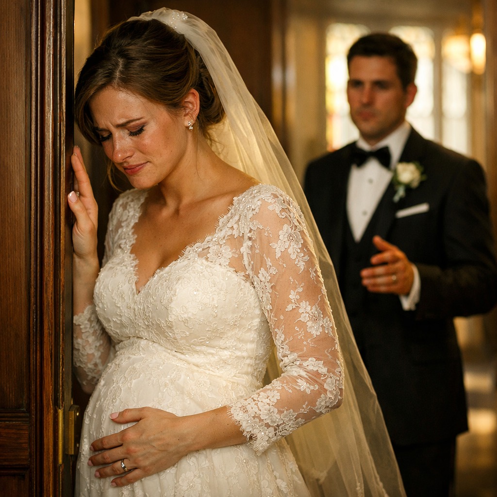 An hour before my wedding, while I was trembling in pain with our child still inside me, I heard my fiancé whisper the words that shattered everything: ‘I never loved her… this baby doesn’t change anything.’ My world fell silent. But when the music started and the guests smiled, I made a decision. If he wanted a perfect wedding, then everyone was about to hear the truth.”