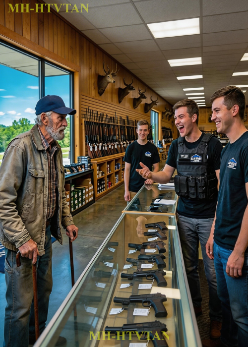 They Laughed at His Age in the Gun Shop — Until the Owner Walked In and Said, “Sir, It’s an Honor.”