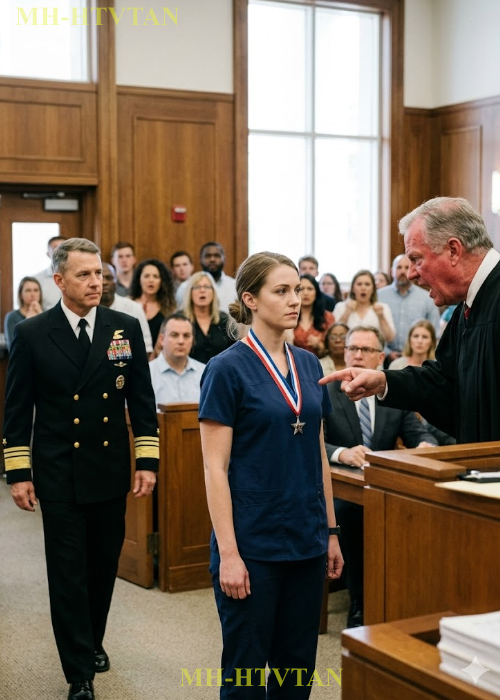 “Take That Off, B*tch.” The Judge Humiliated the Nurse — Until the SEAL Admiral Heard Her Call Sign