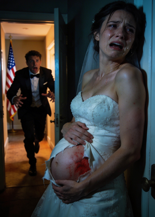 An hour before my wedding, while I was trembling in pain with our child still inside me, I heard my fiancé whisper the words that shattered everything: ‘I never loved her… this baby doesn’t change anything.’ My world fell silent. But when the music started and the guests smiled, I made a decision. If he wanted a perfect wedding, then everyone was about to hear the truth.”