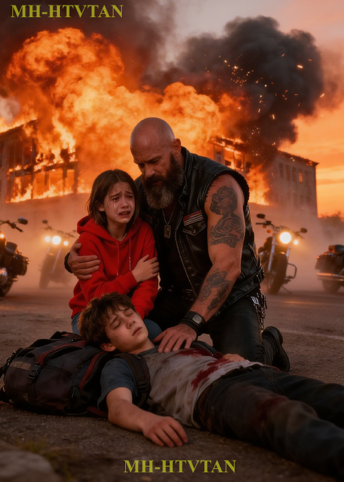 Homeless Boy Pulled Biker’s Daughter From Burning School — What Hells Angels Did Next…