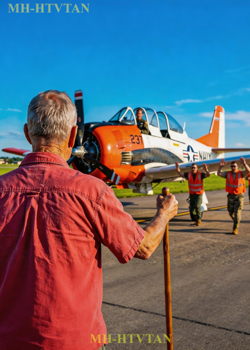 Mechanics Cleared the Vintage Plane for Flight — The Old Veteran Blocked the Runway With His Cane