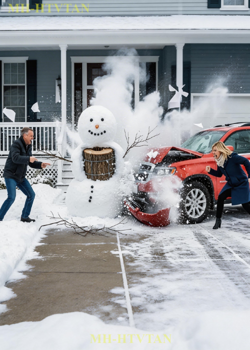 HOA Karen Saw My Snowman and Drove Straight Into It — She Had No Idea What Was Underneath