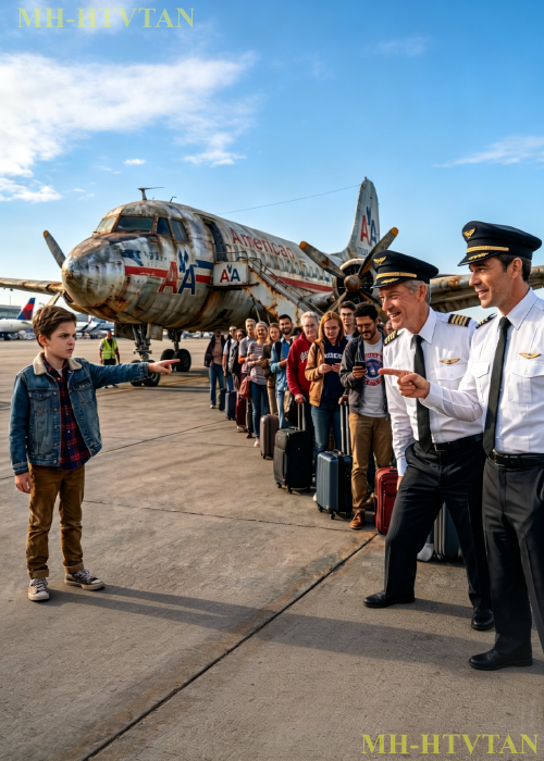 “This plane can’t take off,” the boy said — the pilots laughed… then fell silent.