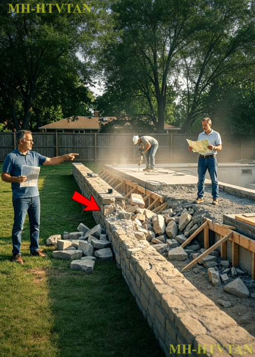 They Tore Down My Stone Wall For Their Pool Deck—So I Made Them Jackhammer It All Up
