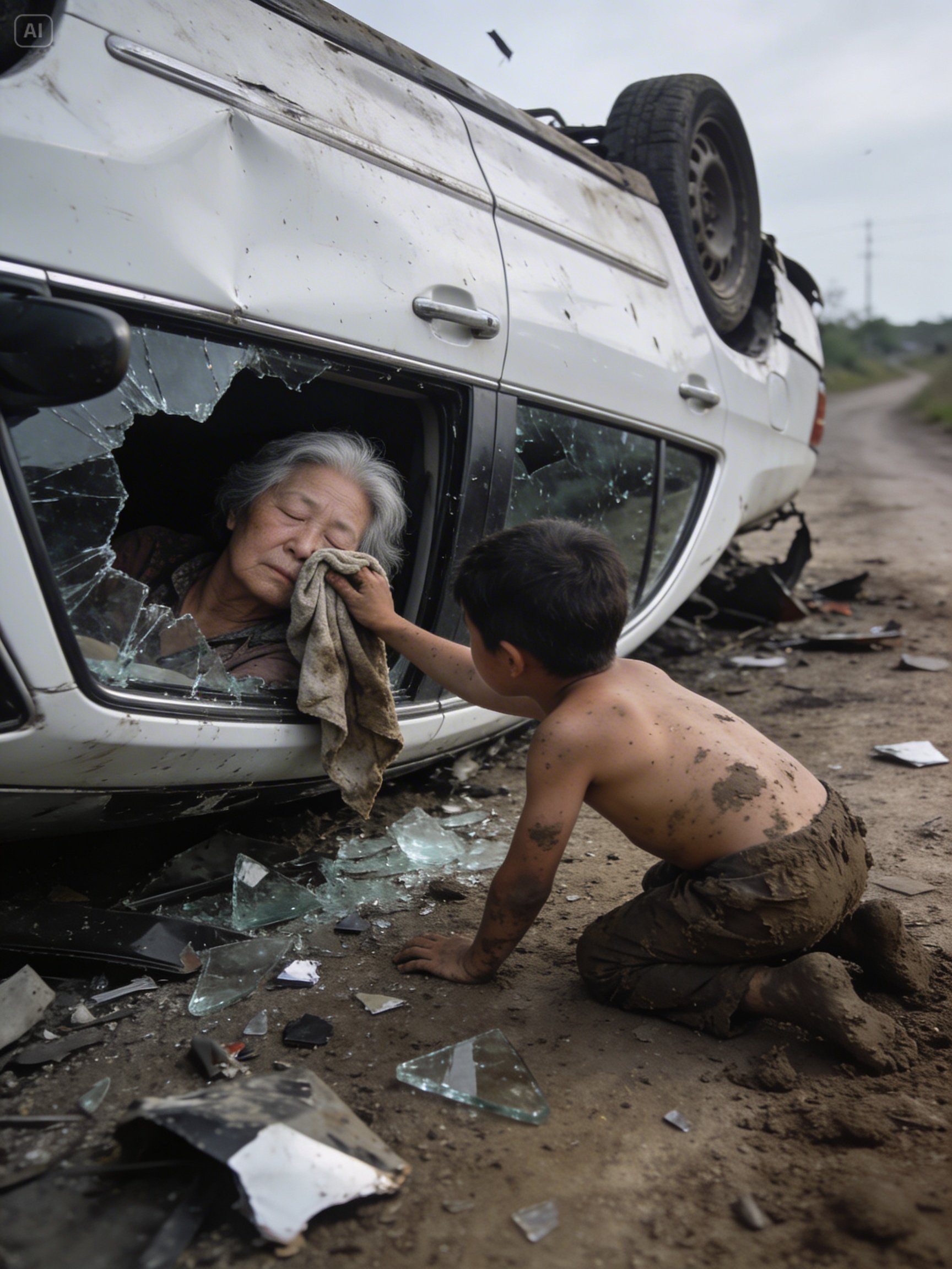 On a Blistering August Afternoon Along a Forgotten Stretch of County Road 9 in Tennessee, a Starving Six-Year-Old Boy Crawled Through a Shattered Car Window to Keep a Dying Woman Alive With a Filthy Rag—Unaware That the Thunder Rolling Toward Them Carried a Man Who Had Been Hunting a Ghost for Six Years