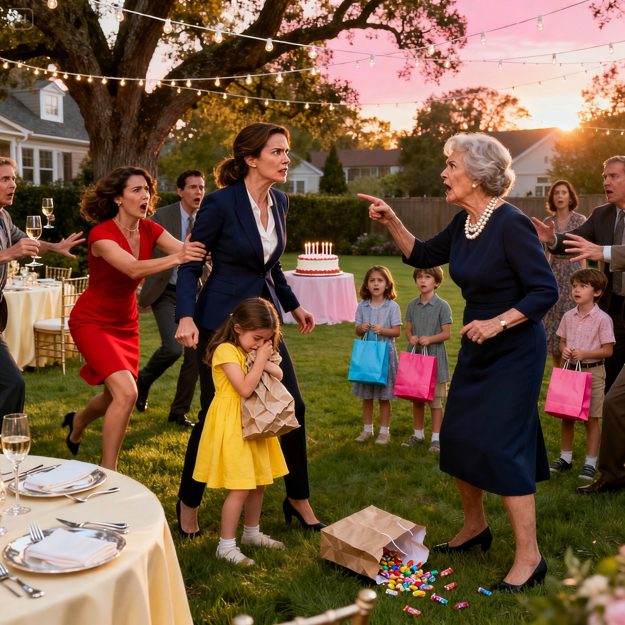 At my parents’ anniversary party, my mother handed out gift bags to everyone who mattered. When my daughter stepped forward, she pushed her aside, saying, “Wait your turn,” before handing them to the neighbors’ kids.