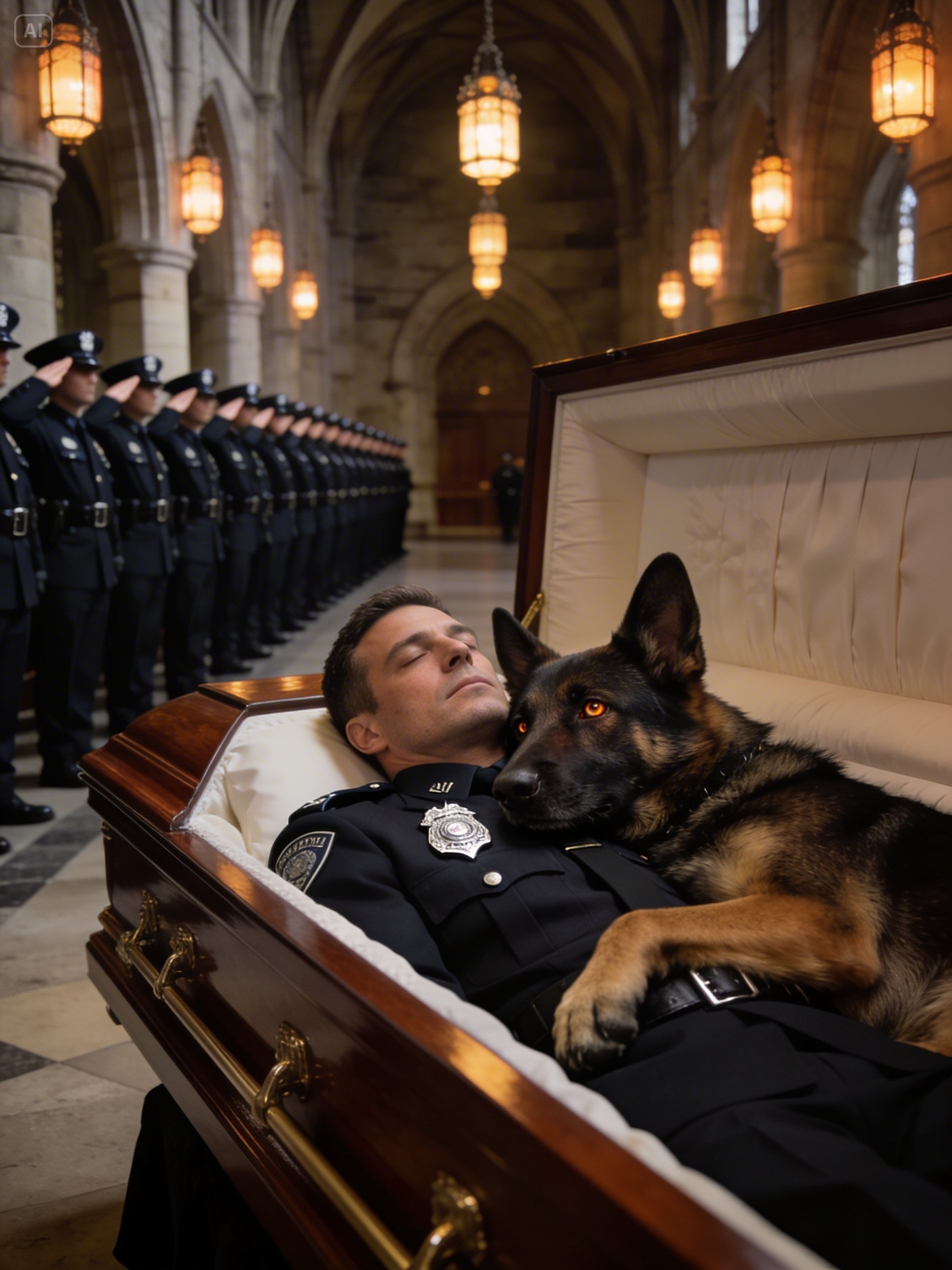 The K9 refused to leave his partner’s casket — and then the officers discovered the truth