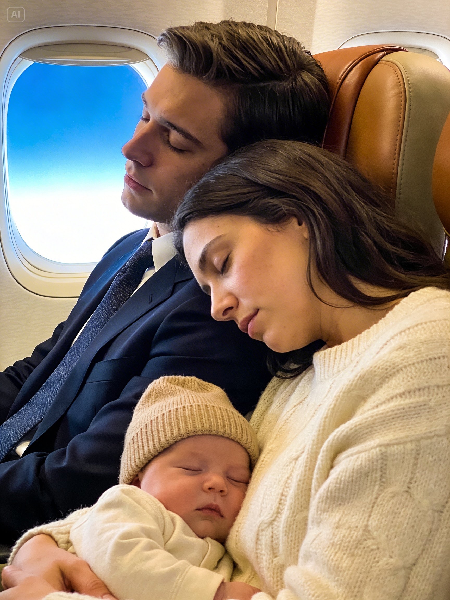 Poor Girl With her Baby Falls Asleep On A CEO’s Shoulder On A Flight, But Wakes Up Shocked When He…