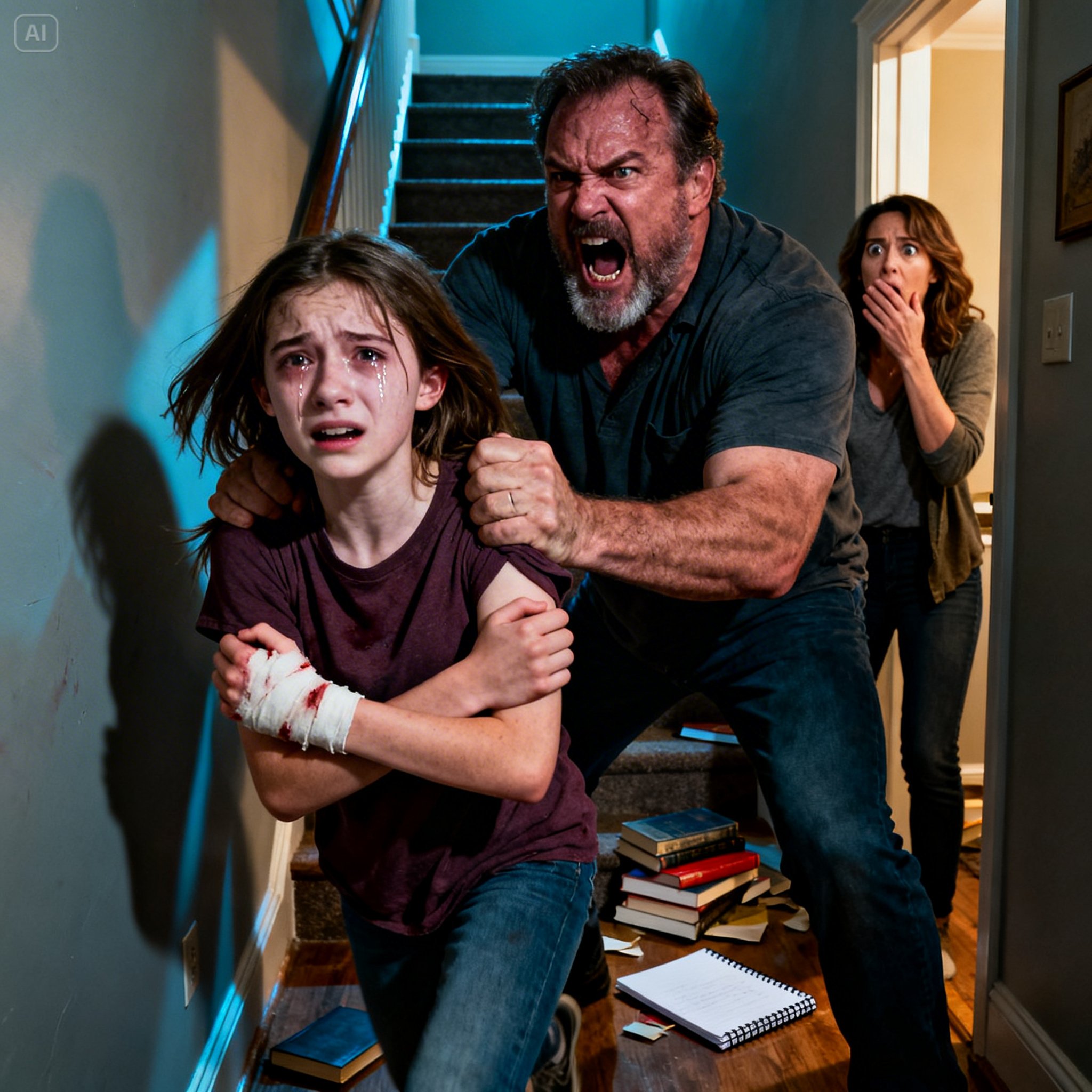 My Stepfather Said I Fell Down The Stairs — But When The Doctor Looked At My Arm, He Quietly Reached For The Phone And Called 911