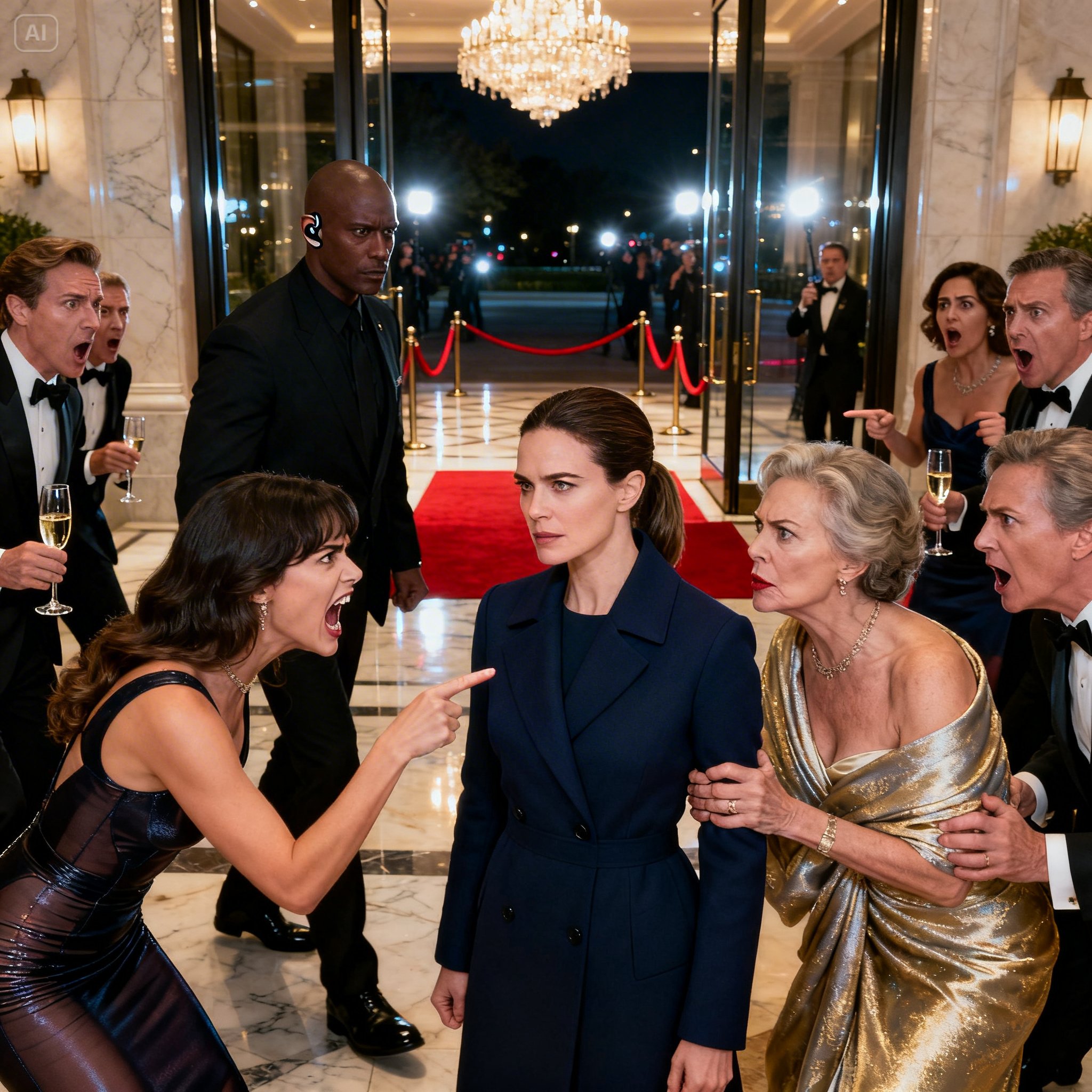 My brother stopped me at the velvet-rope entrance to my own five-star hotel, smirking like I was some random nobody trying to sneak in. My father leaned in beside him, low-voiced and icy, telling me not to humiliate them in public. They kept laughing, sure I couldn’t even afford to stand on the marble floor. What they didn’t know was I owned the property, the brand, and every single room key in the place. Then my head of security stepped out to the front, eyes locked on them. Family blindness always comes with a price.