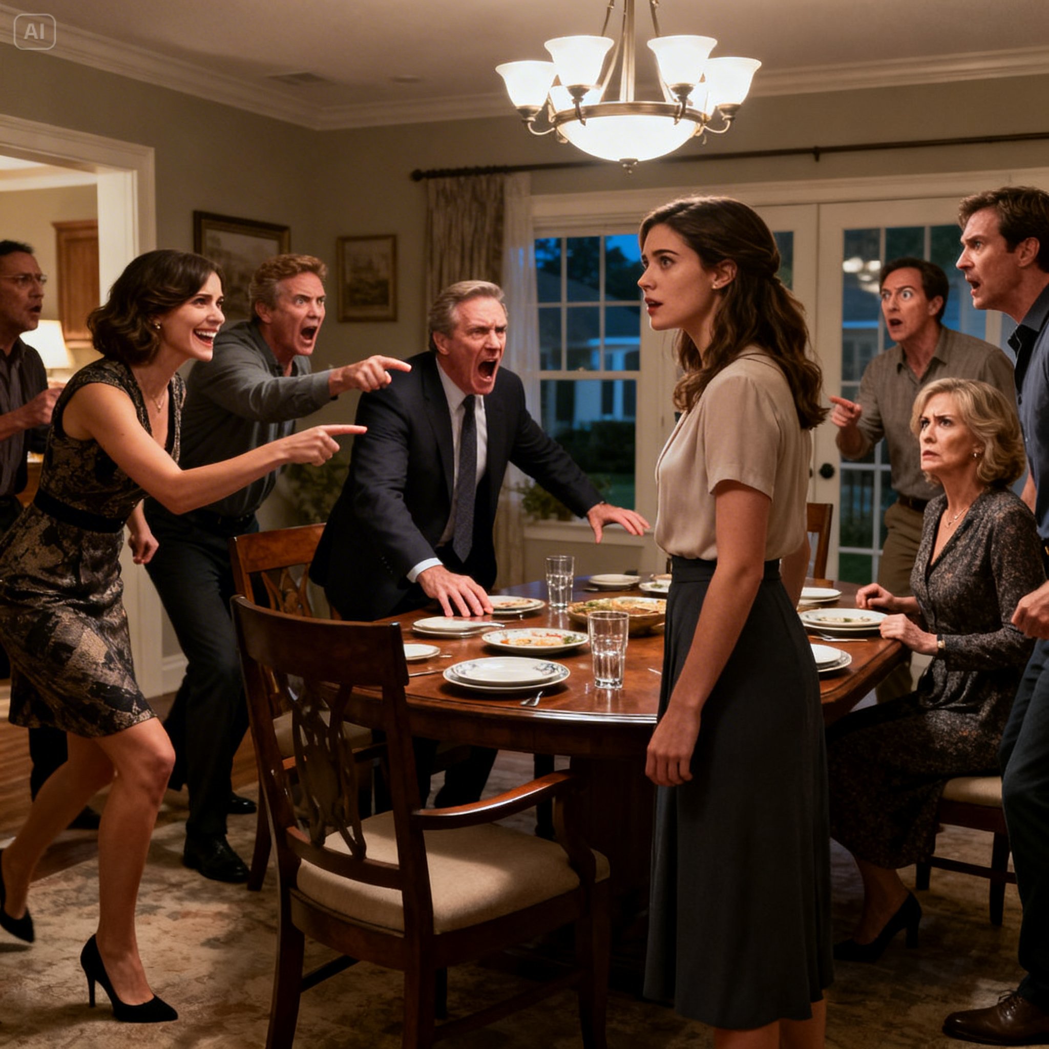 I wasn’t even out of my jacket when my dad said, “Didn’t know they let dropouts in here.” A few relatives laughed. Mom added, “Some people just never learn to dress properly.” My sister smirked, “Still wearing thrift‑store clothes, I see.” Uncle nodded. “Finally, someone saying what we all think.” I just nodded and took a seat at the back. Later, my sister’s husband asked where I worked. I told him the company name. He paused, looked me over again, then said, “Wait, you’re my CEO?” The room went dead silent.