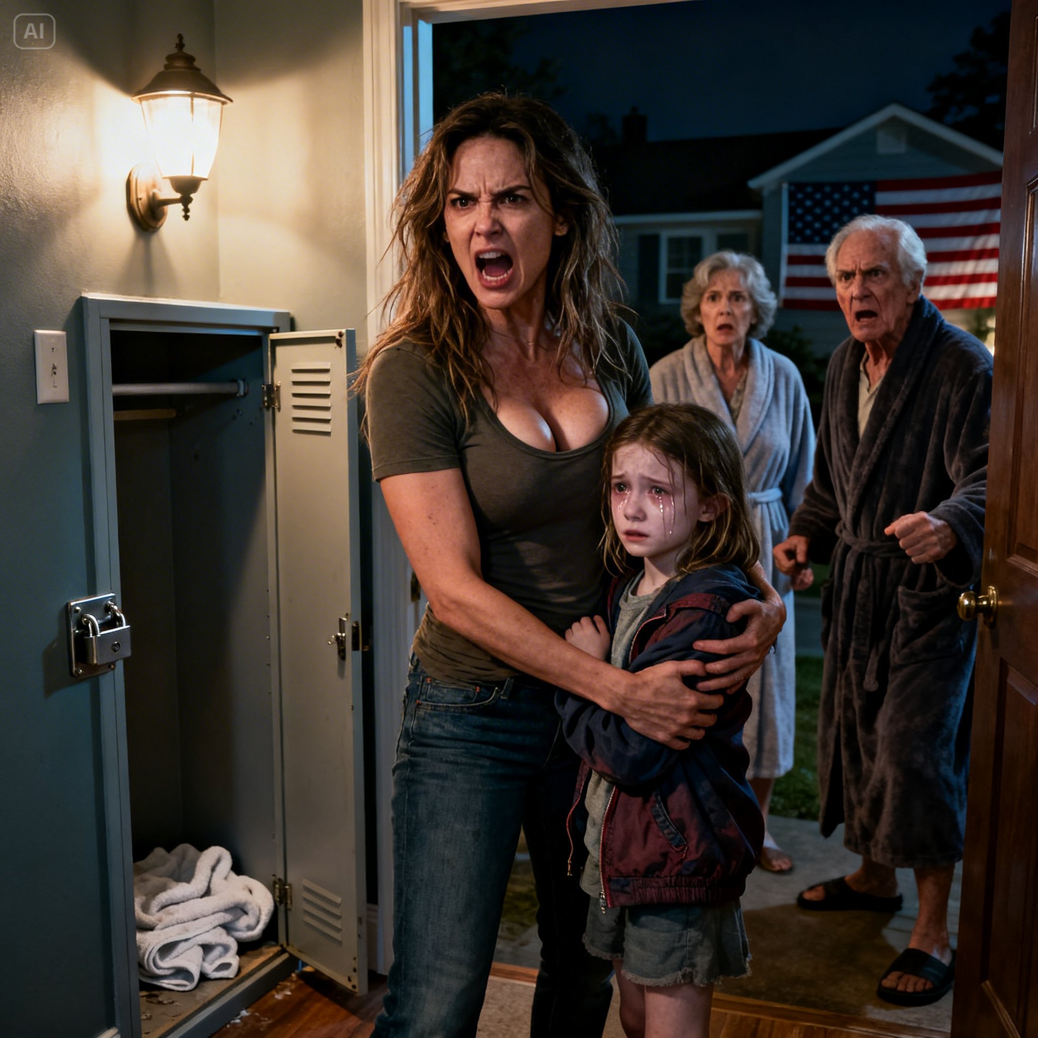 My six‑year‑old niece called at midnight. “Aunt Natalie, please help me. They locked me in. I’m really hungry. I’m scared.” Her guardians—my parents—spent the checks on themselves and left her in a dark closet. When I rushed over and confronted them, Dad said, “She’s being dramatic. Kids exaggerate everything.” Mom added, “We fed her earlier. She just wants attention.” But I found her locked in that closet, crying and starving. I didn’t scream. I did this.