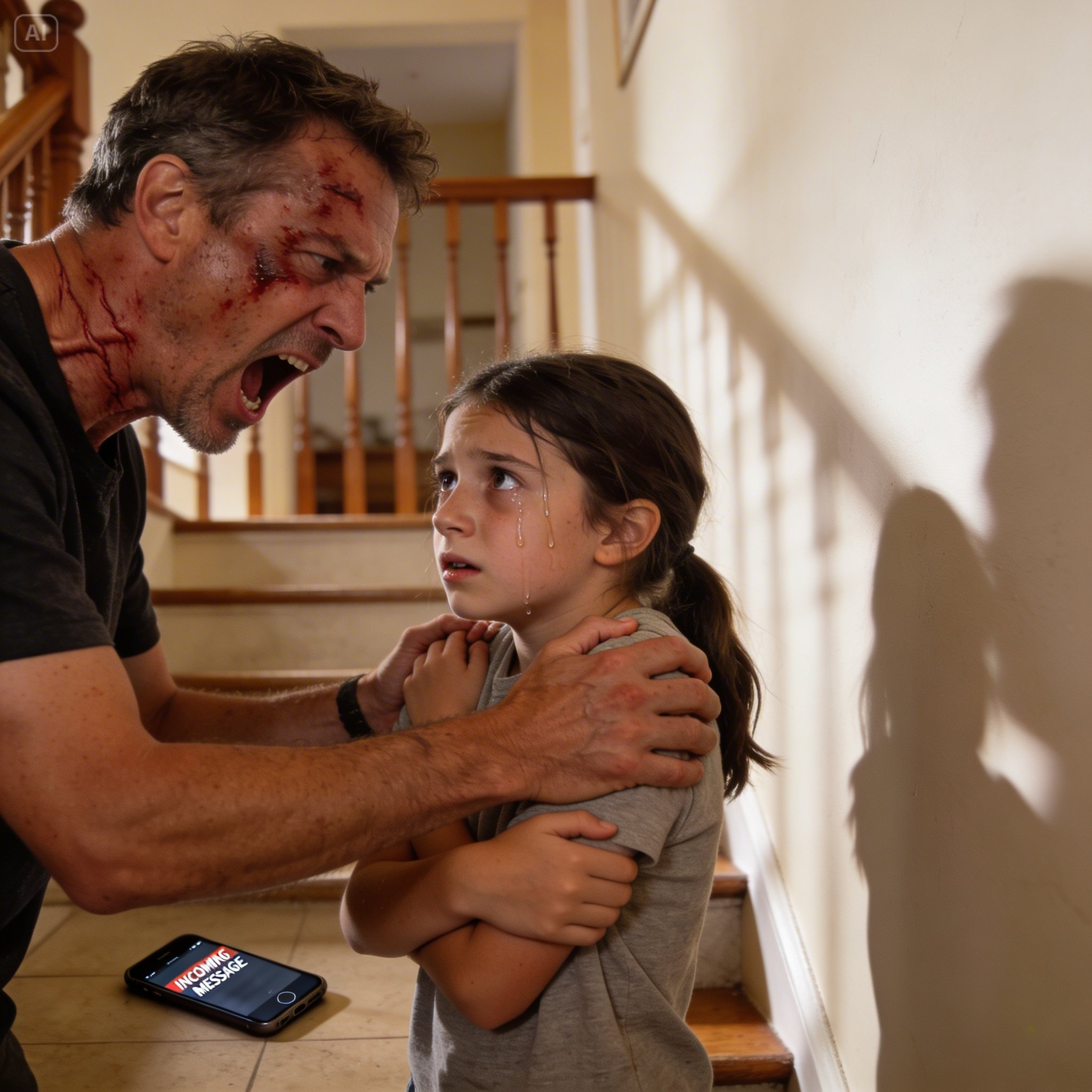 My wife had just left for the store when my 7-year-old daughter whispered: “We have to get out. Right now.” I laughed: “Why?” She pointed upward and trembled: “We don’t have time. We have to leave this house now.” I grabbed the car keys and headed to the police station… and that was when it happened…