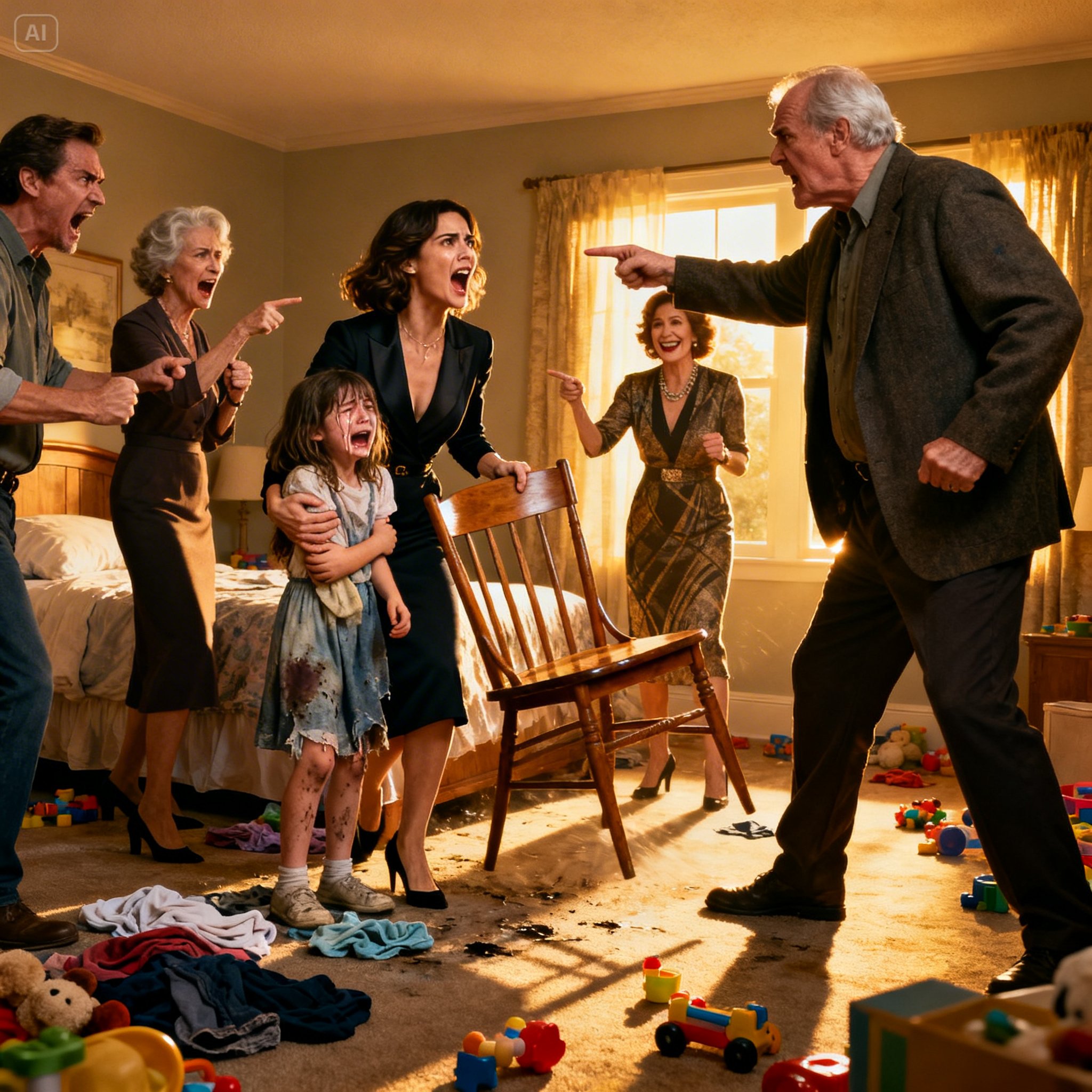 We went to see our family on a weekend. As soon as we arrived, my mother told me to leave the kids and please bring food they had ordered. When I left, my mother smashed my six‑year‑old daughter’s back with a chair for refusing to clean my niece’s room while they played and laughed, watching her cleaning while laying on the floor. Father said, “Pain teaches faster than words ever could.” When I came back and saw the state of my daughter, I lost it, saying, “What kind of people are you?” My mother barked, saying, “Well, clearly you failed to teach her a lesson, so we’re doing it for you, ye glad?”