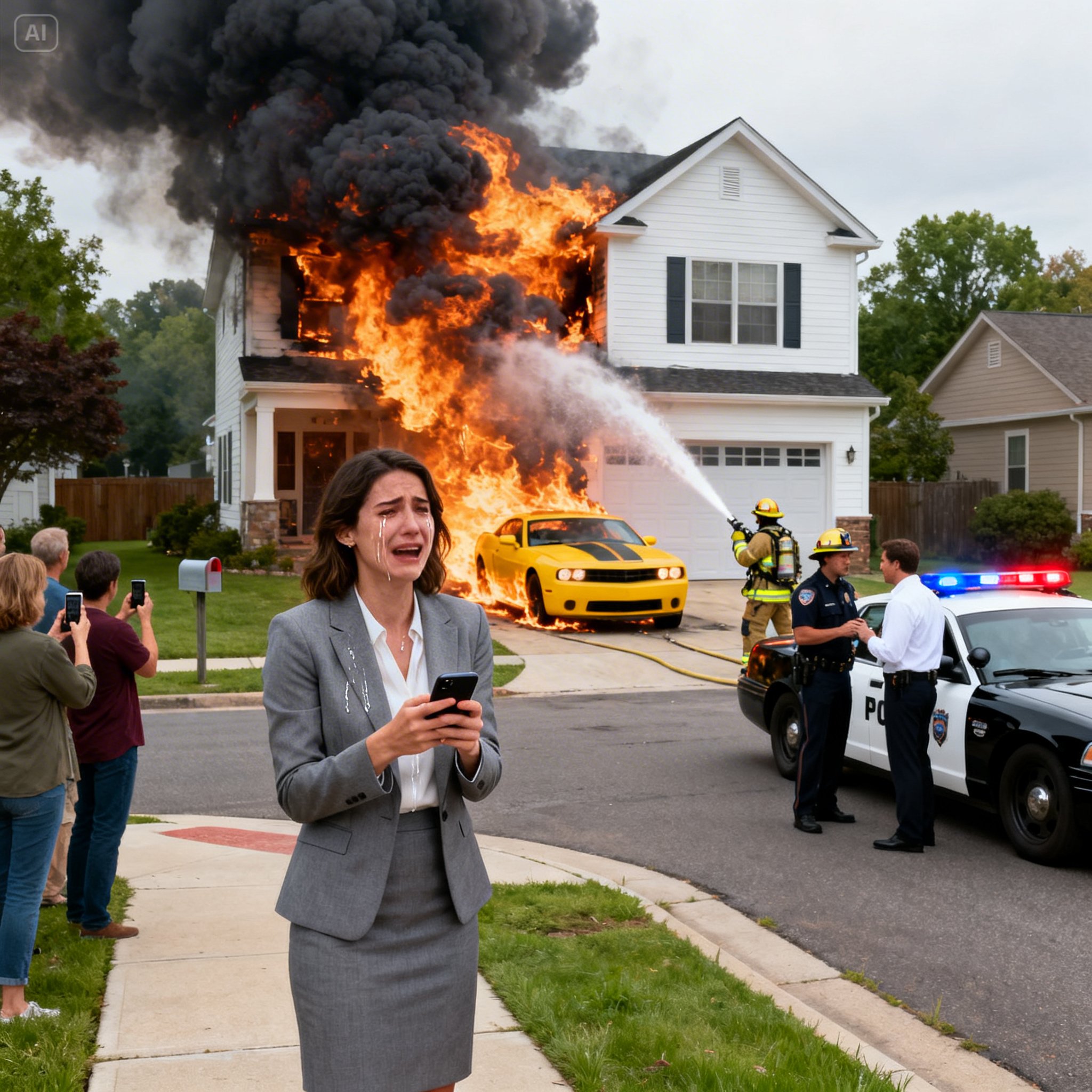 On my anniversary, my billionaire parents gifted me a sports car. The next day, my husband came to my office and demanded the keys, saying, “This sports car is mine.” When I refused, he angrily left the office. A few hours later, he called me, laughing, “I burned your dream sports car.” I rushed to the house, but when I arrived, I couldn’t control my laughter because the car he burned was…